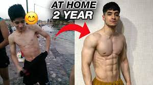 2 Years Natural Body Transformation At Home | Skinny to Muscular | دو سال  تغییر بدن من در خانه - YouTube