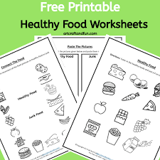 free printable healthy food worksheets