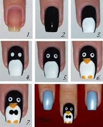 penguin nails by beautybysuzi
