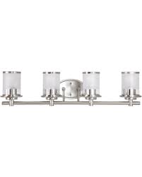 New Deals On Hampton Bay Truitt 4 Light Brushed Nickel Vanity Light With Combination Clear And Etched Glass Shades