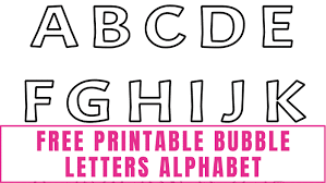 Free Printable Bubble Letters Alphabet