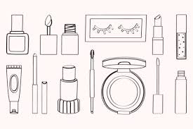 lined set of cosmetics makeup graphic