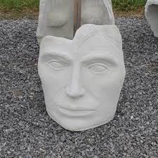 Maui Boy Face Statue Concrete Garden