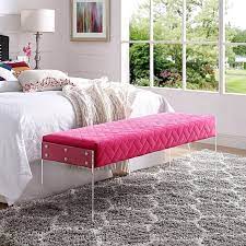 See more ideas about acrylic bench, acrylic furniture, lucite furniture. Buy Layla Velvet Upholstered Bench Quilted Clear Acrylic Sides Entryway Bedroom Inspired Home By Inspired Home On Dot Bo