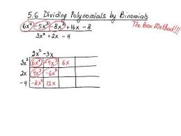 Dividing Polynomials Using The Box