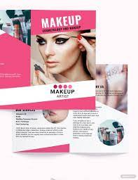 makeup artist bi fold brochure template