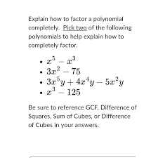 Explain How To Factor A Polynomial
