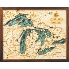 Great Lakes Laser Cut Marine Chart 20w 16h By Thos Baker