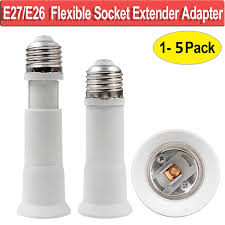 E27 E26 2 5cm Flexible Socket Extender Adapter Lamp Bulb Socket Extension Light Bulb Holder Wish