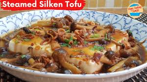 simple easy steamed silken tofu with