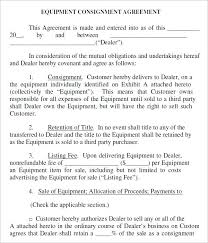 Consignment Agreement Sample Free Stock Template South