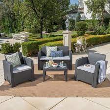 noble house charcoal 4 piece wicker