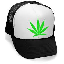 new green weed leaf trucker hat black