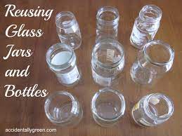 reusing glass jars and bottles