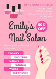 nail salon poster template and ideas
