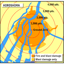 The tsar bomba detonated at 11:32 moscow time on 30 october 1961, over the mityushikha bay nuclear testing range (sukhoy nos zone c), north of the arctic circle over the novaya zemlya archipelago in the arctic ocean. Atomic Bomb Damage Of Hiroshima Maps Media Gallery