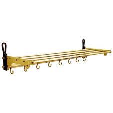Brass Coat Rack With Shelf For At