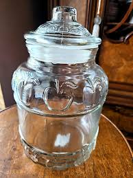 Vintage Cookie Jar Canister Clear Glass