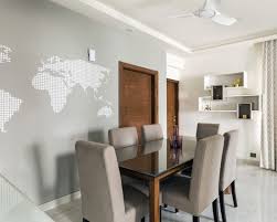 Grey Wall Paint Design With A World Map