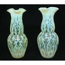Two Art Nouveau Vaseline Uranium Glass