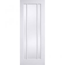 glass panel white primed internal door