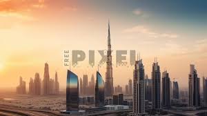 dubai city skyser during sunset