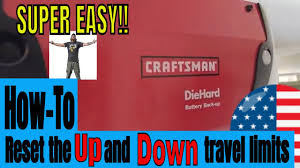 craftsman garage door opener travel