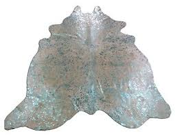 turquoise metallic cowhide rug size 7