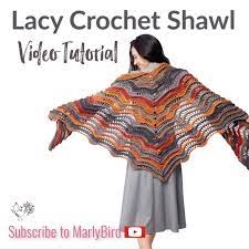 lacy crochet shawl feather and fan