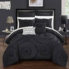 bag black comforter set queen