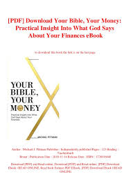 Pdf Download Your Bible Your Money Practical Insight Into