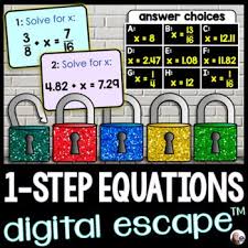 step equations digital math escape room