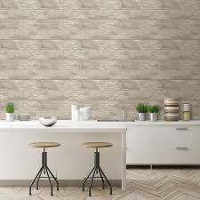 Marble Tile Effect Wallpaper Cream Gold