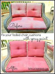 faded chair cushions with spray paint