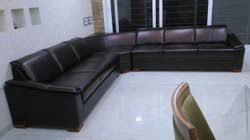 black leather corner sofa set