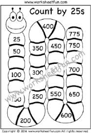 Skip Counting By 25 Count By 25s Three Worksheets Free