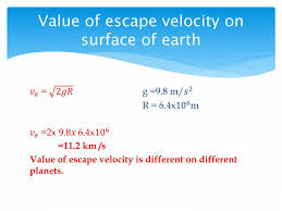 Gravitation Escape Velocity