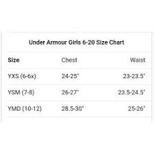Girls Under Armour T Shirt Xs 6