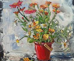 Daisy Painting Flower Art Fl Oil
