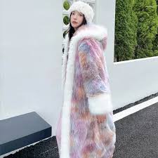 Fuzzy Hooded Long Faux Fur Coat
