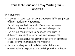 exam technique and essay writing skills ppt exam technique and essay writing skills analysis