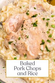 super easy baked pork chops and rice