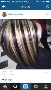 If platinum is a bit too bold for you, but you still love the idea of contrasting strands. Dark Brown With Chunky Blonde Highlights Hair Styles Hair Highlights Hair Color Highlights