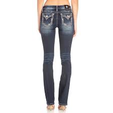 Womens Chain And Arrow Flap Pocket Slim Boot Cut Jean
