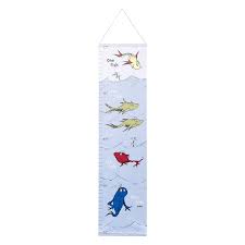 Trend Lab Dr Seuss One Fish Two Fish Canvas Growth Chart Blue Green Yellow Red White