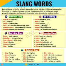 slang words in english 7esl