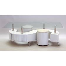 Boule Glass Coffee Table With White