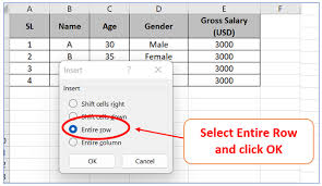 how to insert row in excel with