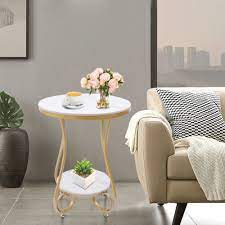 Rustic End Table Round Side Table For