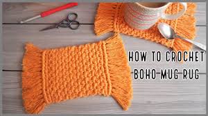 how to crochet a boho mug rug coaster